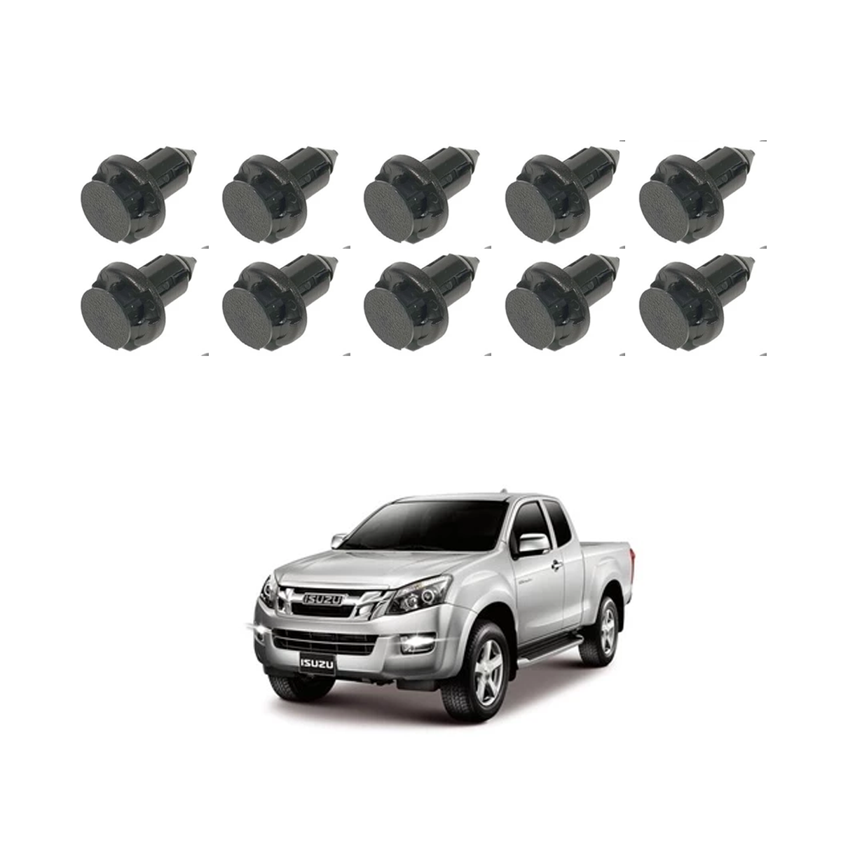 フロントバンパーリテーナークリップ いすゞD-Max 2003-2023 (10個セット)