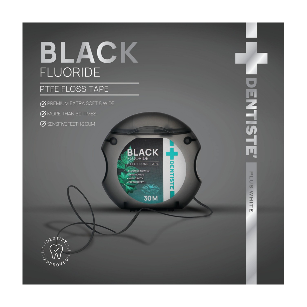 Dental Floss Dentiste Dental Black PTFE Floss Tape with Fluoride 30m K
