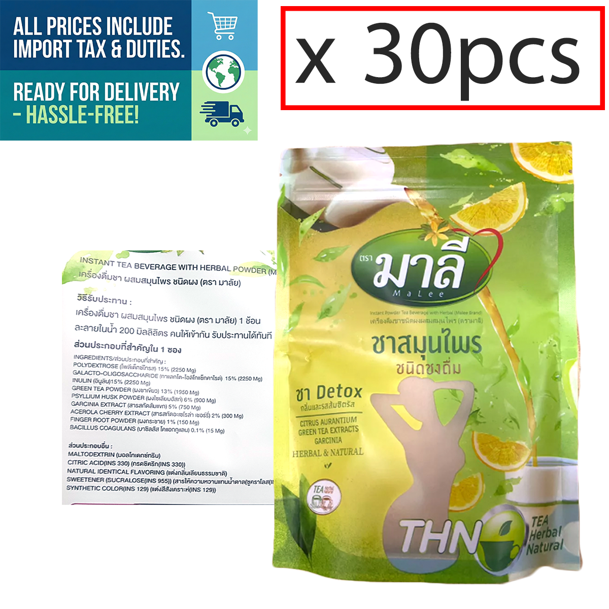 Malee THN Detox-Kräutertee 150g × 30 Packungen – Großhandel Wellness-Paket | Halal-zertifiziert