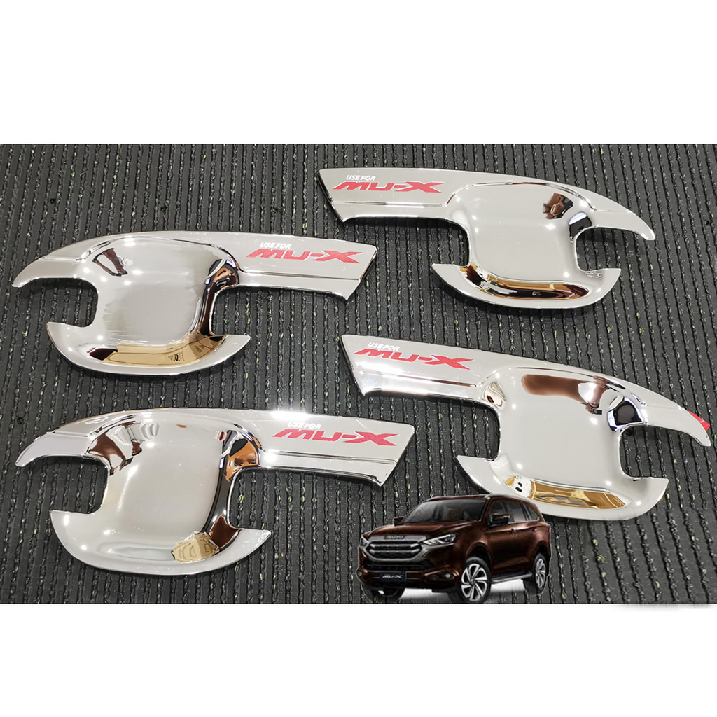 Set 4 pcs Silver ABS Plastic Handle Bowl Cover Isuzu Mu-x 2021 2022 2023