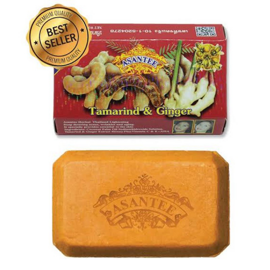 6 Stück x 125 g Asantee Kräuter-Tamarinde + Ingwer Seife Hautaufhellung Gesicht Körper TK