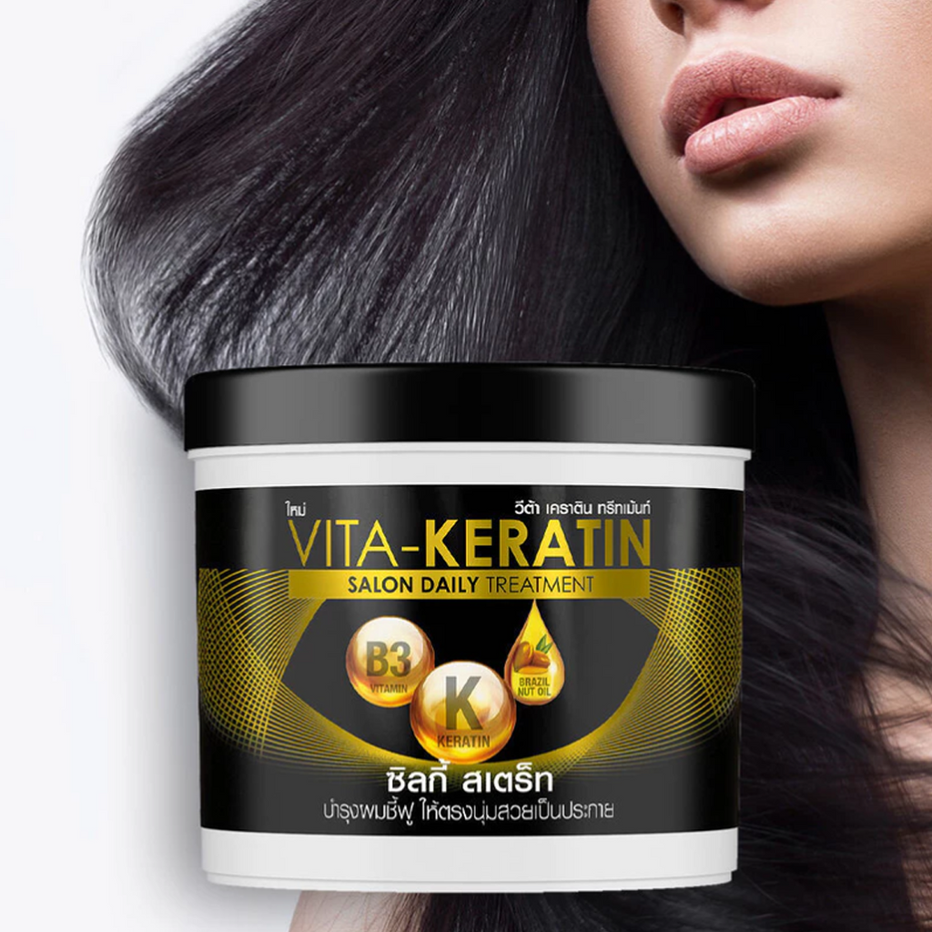 Vita Keratin Silky Straight Haarmaske 600ml – Keratin & Vitamine für krauses, widerspenstiges Haar