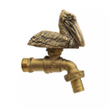 Pelikanvogel Messing Wasserhahn – 10 cm Länge, 1/2" Gewinde | Ausgefallener Gartenhahn mit Schlauchanschluss | Hergestellt in Thailand