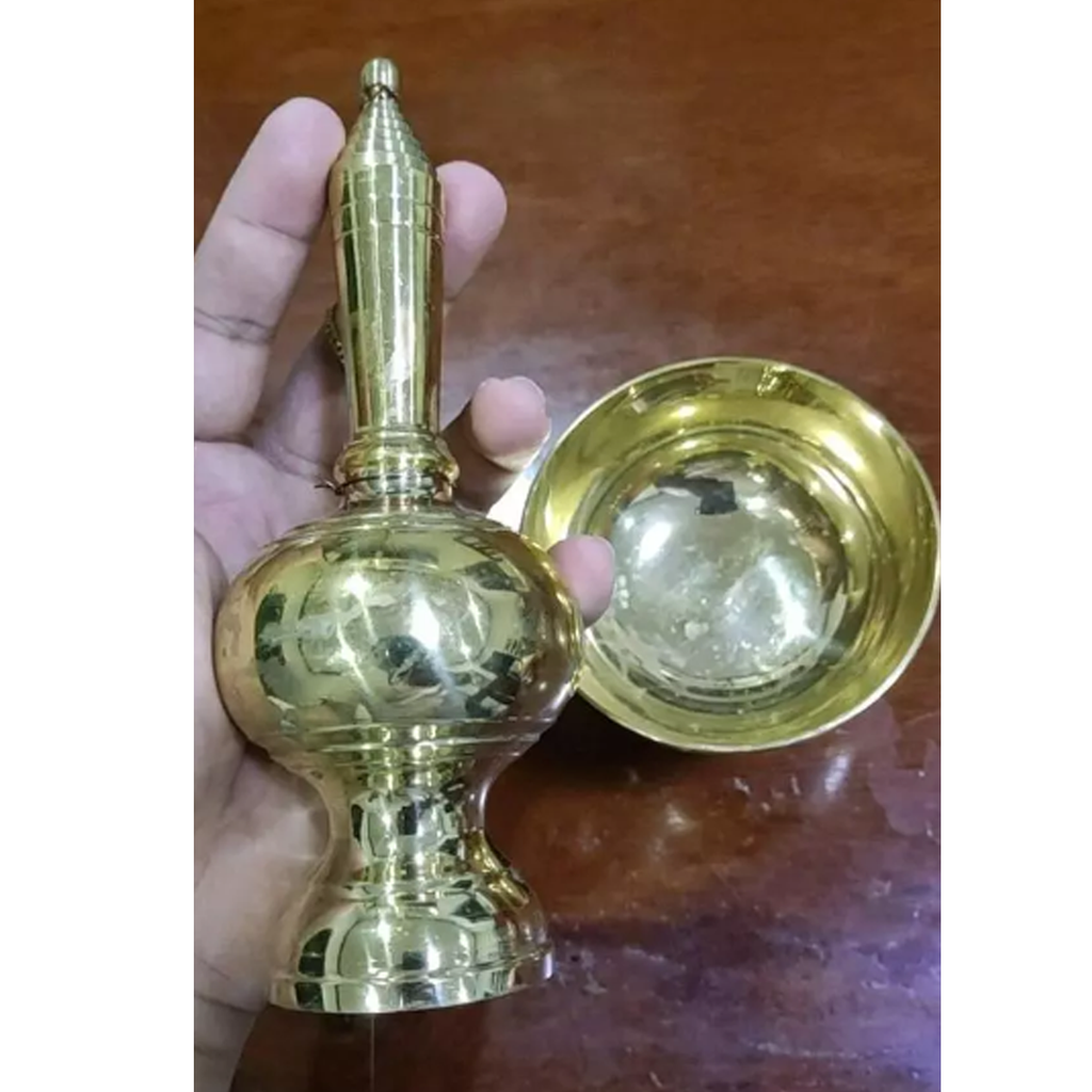 Real Brass Gravel Water Pouring Equipment Buddhist Dedication Make Merit K
