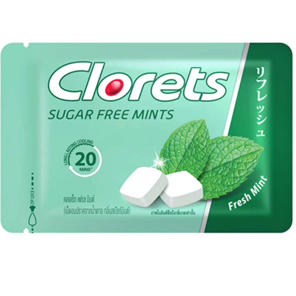 Clorets Fresh Mint Zuckerfreie Tabletten Spearmint Bonbons 16,8 Gramm/Beutel