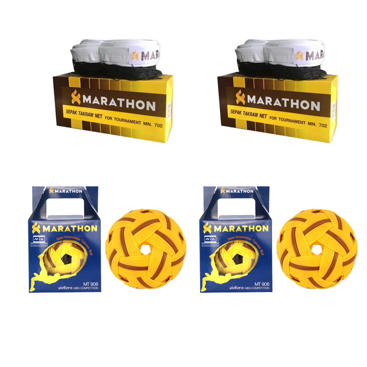 2 Stk. Thai SEPAK TAKRAW Ball (Modell908) X 2 Stk. Netz (Modell702) Für den Wettbewerb K