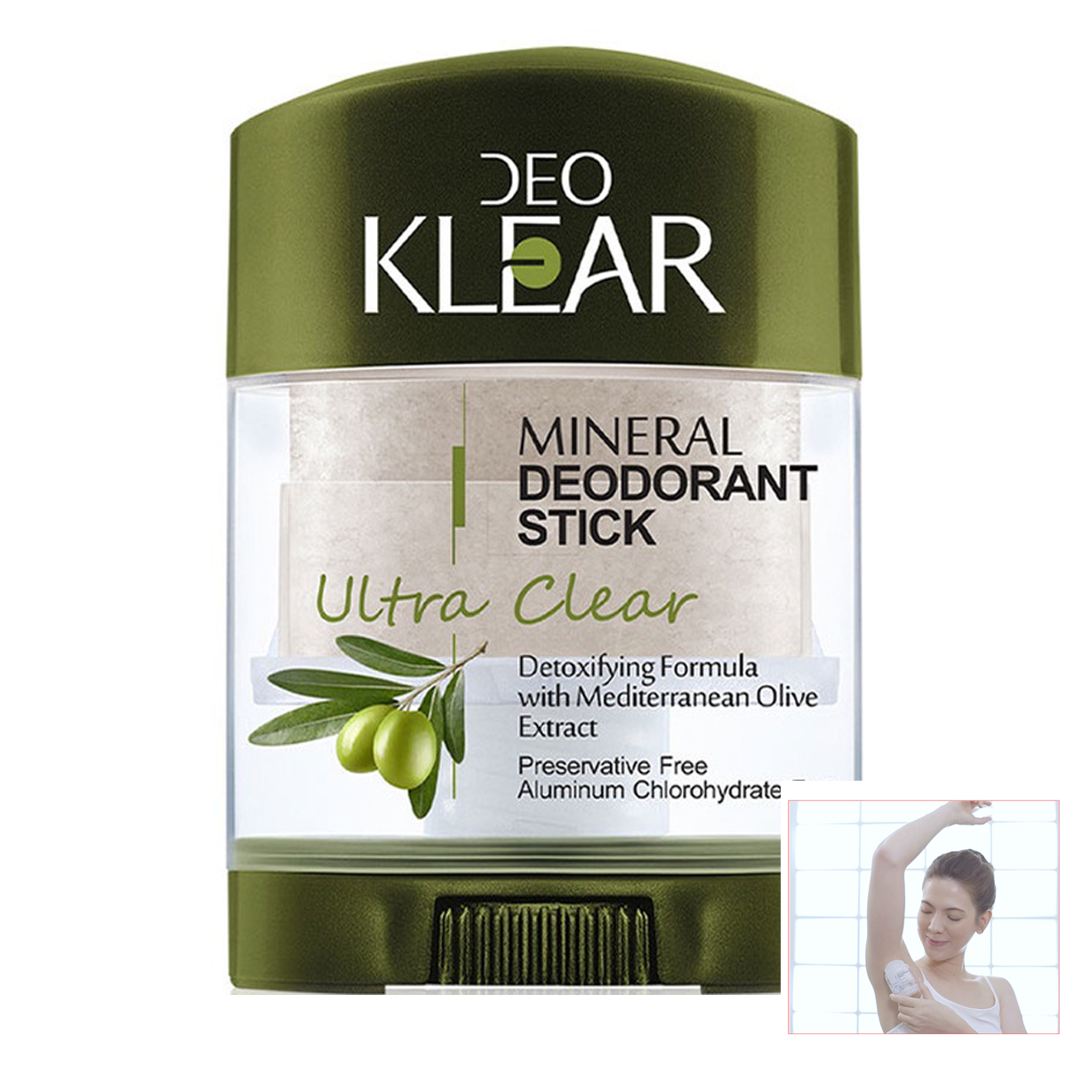 70g Mineral Alum Deodorant Stick Detoxifying Formula olive extract Crystal K