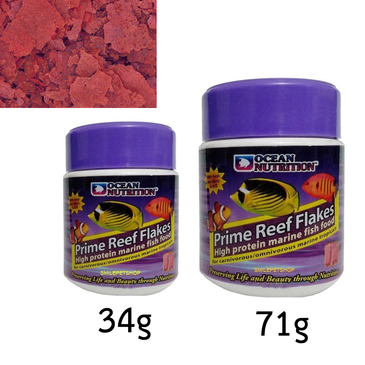 34g/71g Marine Fish Food Ocean Nutrition Prime Reef Flakes K