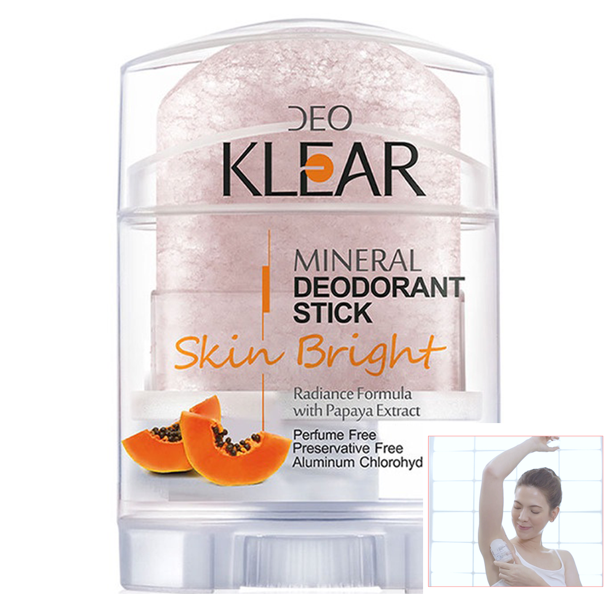 70g Deodorant Alum Stick Papaya extract Radiance Formula Crystal K