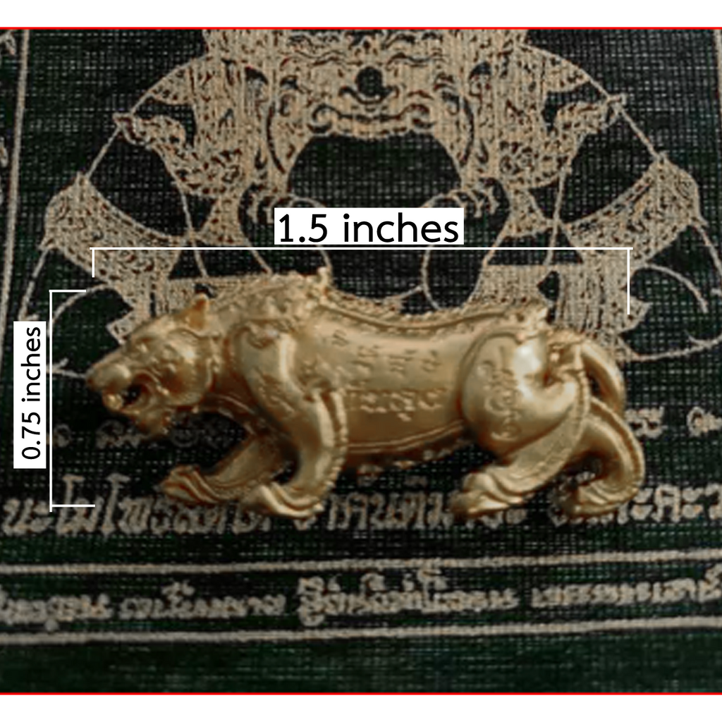 2 Stück Messing Amulett Tiger Talisman Schutz Glücksbringer Thai Figur Anhänger K