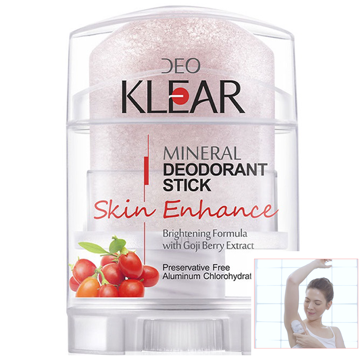 70g Deodorant Alum Stick Goji Berry extract Brightening Formula Crystal K