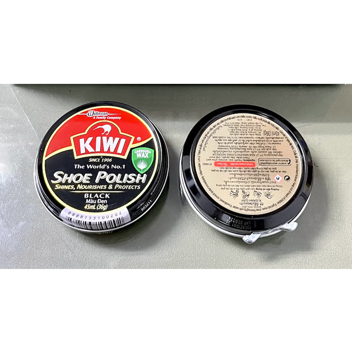 KIWI Black Shoe Boot Polish Wax 45ml — Shines, Nourishes & Protects