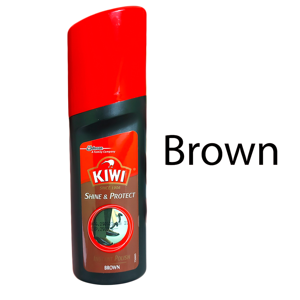 KIWI Brown Shoe Boot Instant Polish Wax 75ml — Shine & Protect