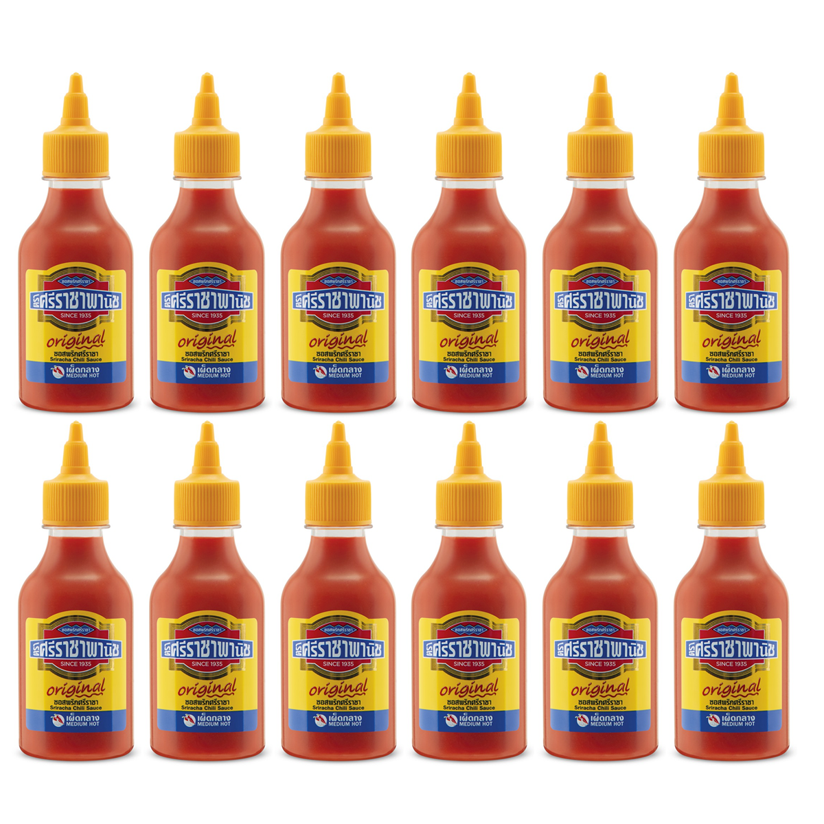 (12pcs) 230g Sriracha Chili Sauce Medium Hot Spicy Thai Original Dipping Sauce K