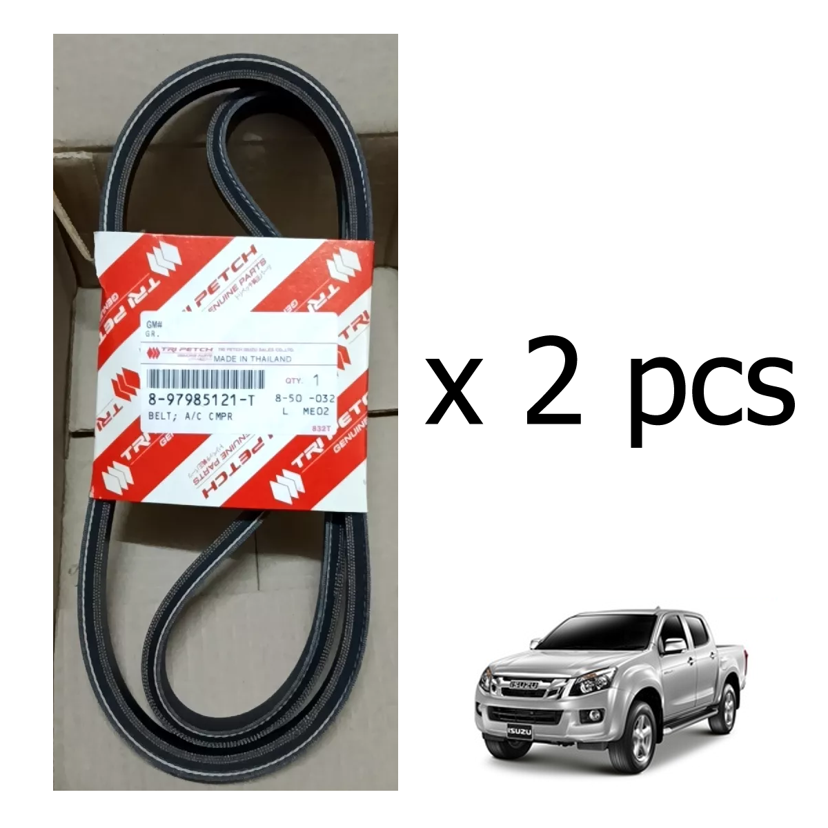 2 Stk. Original Keilriemen Klimakompressor #897985121T Isuzu D-Max 2012-19 K