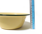 3pcs x 7 inches Yellow enamel camping round bowl vintage enamelware dinnerware K