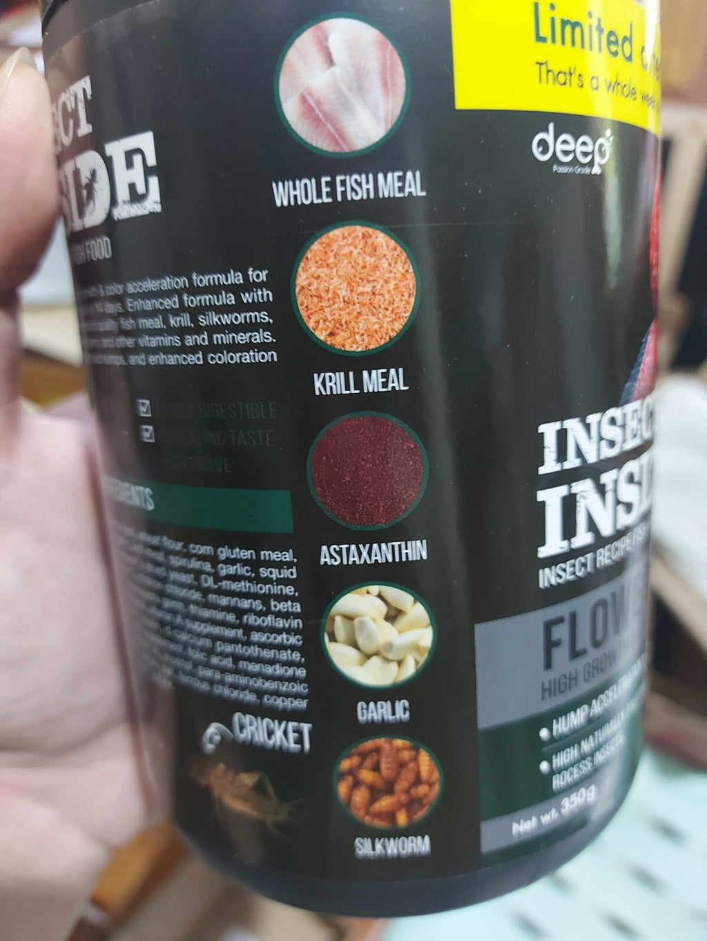 350g Flowerhorn Fish Food Protein Form Insect Growth Color Formula Deep K