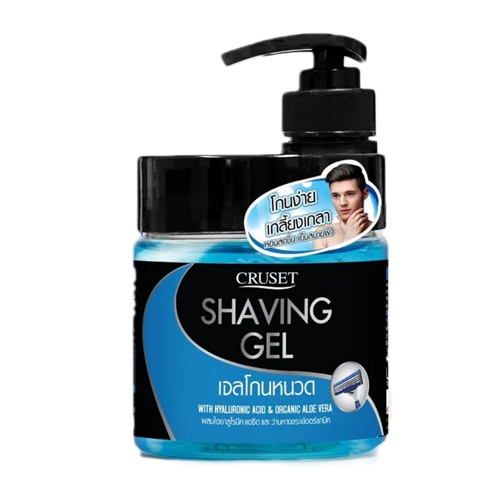 500g Cruset Shaving Gel with Hyaluronic Acid and Organic Aloe Vera K