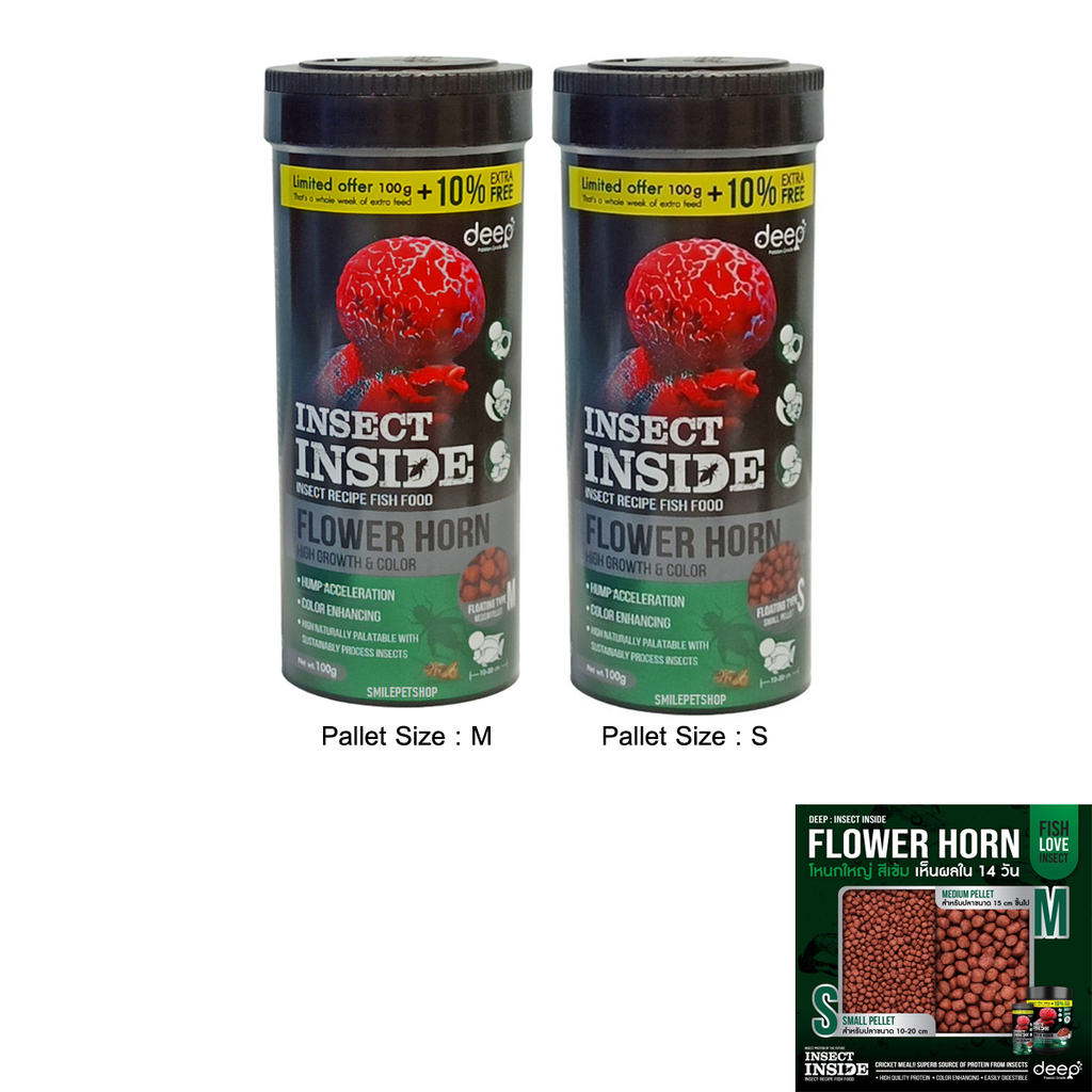 100g Flowerhorn Fish Food Protein Form Insect Growth Color Formula Deep K