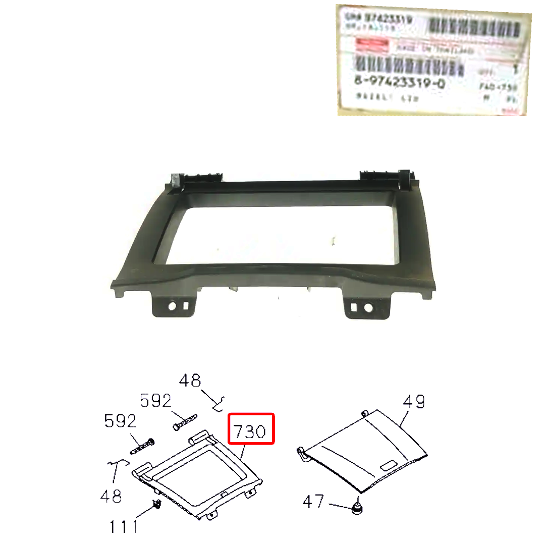 #8974233190 Genuine Part Front Console Frame Glove Box Isuzu Dmax 2012-2019 K