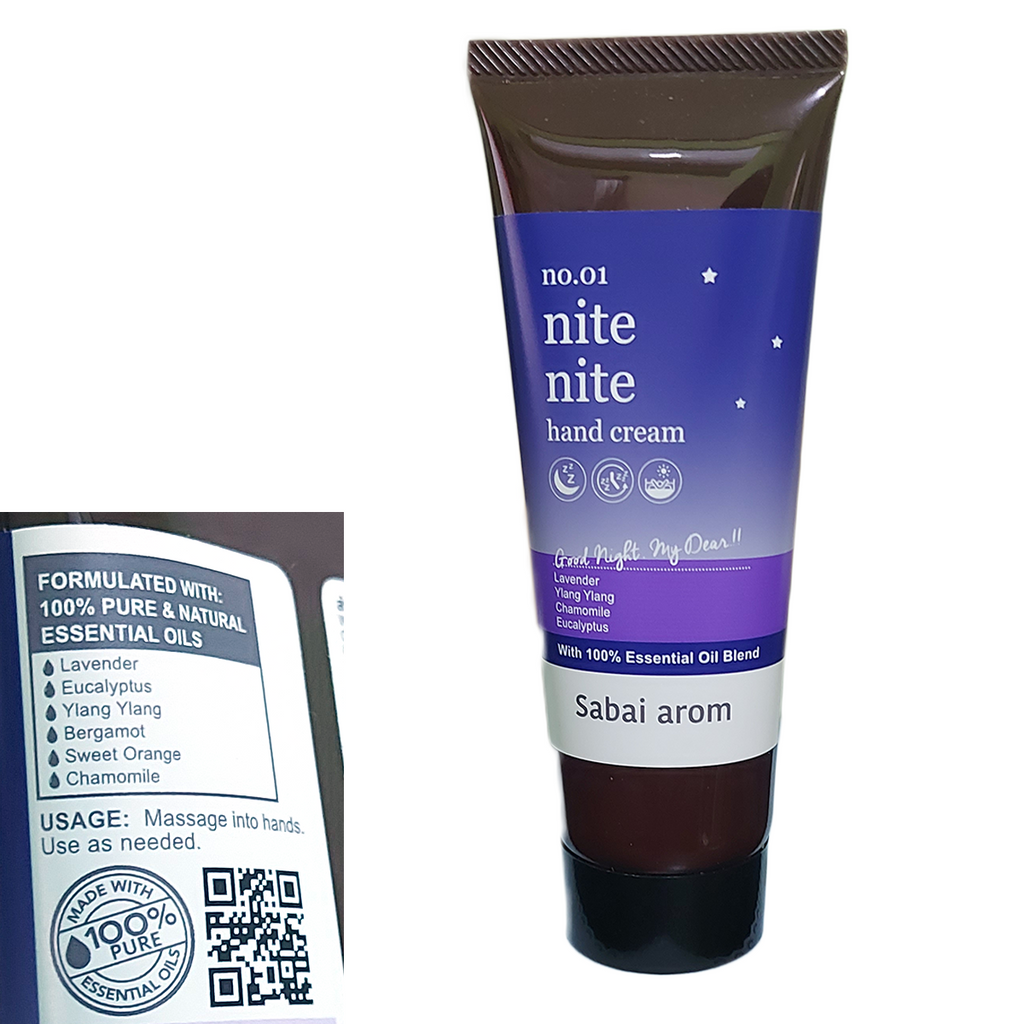 75 g Sabaiarom Nite Nite Handcreme Reduziert Trockenheit, entspannender Duft K