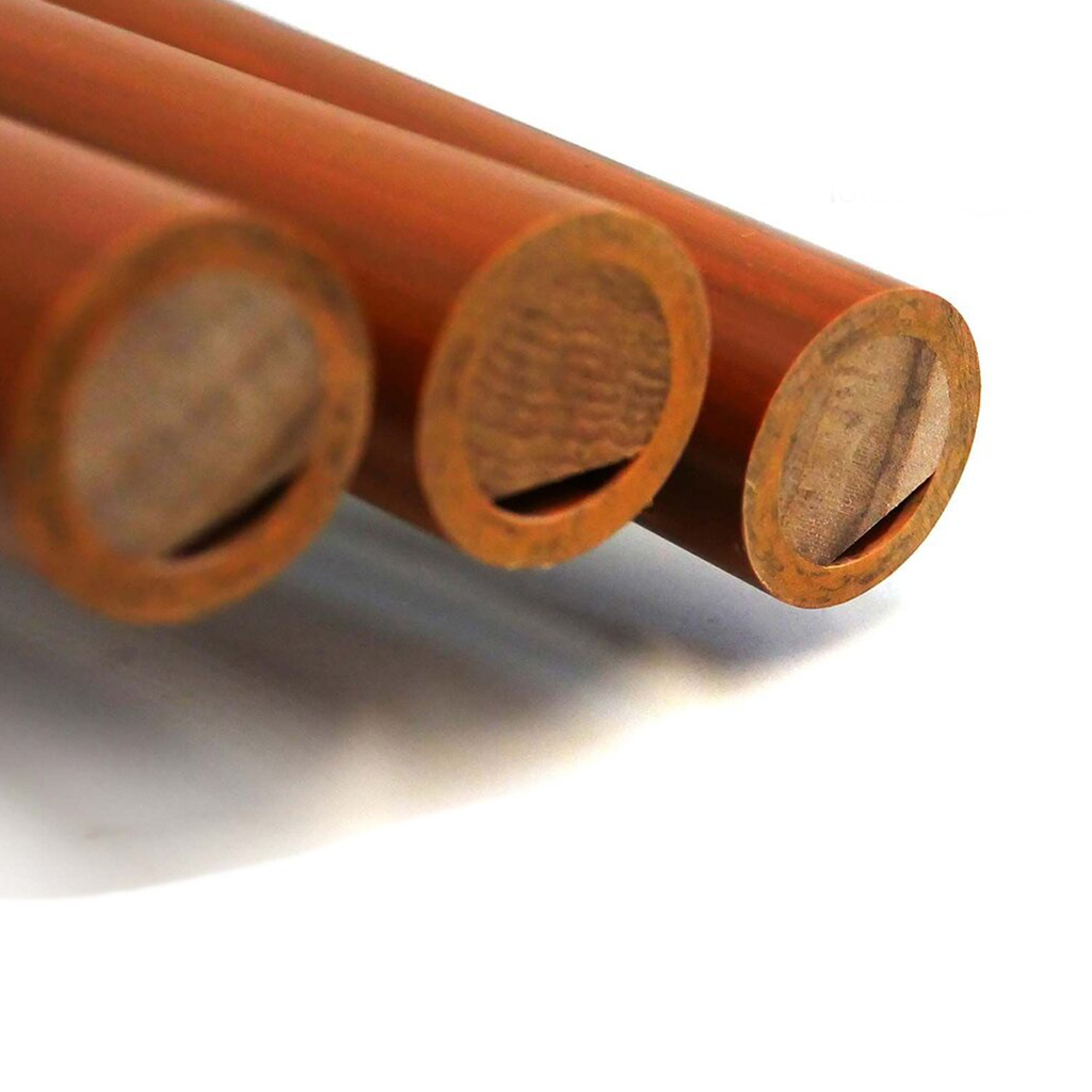Thailändische Teakholzflöte Natur-Musikinstrumente Handgemacht Tonart C, Bb