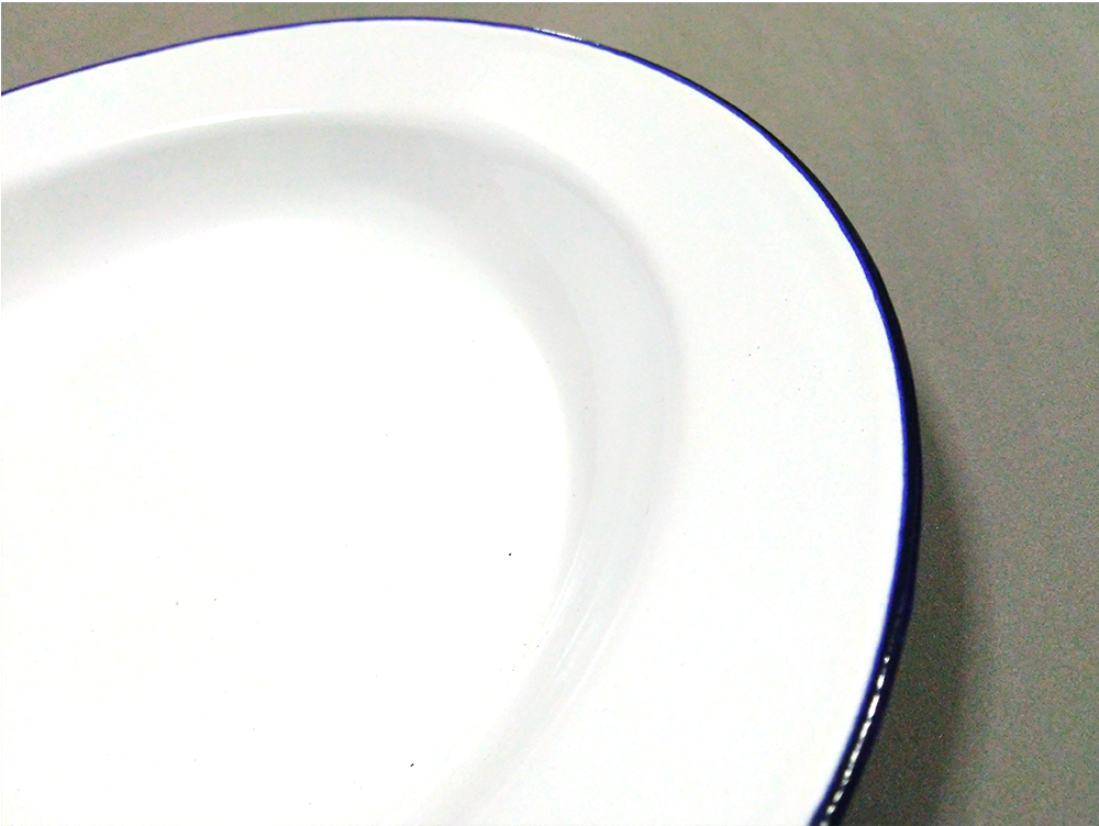 8.5" Enamel Dinnerware Plates White vintage enamelware dishes K