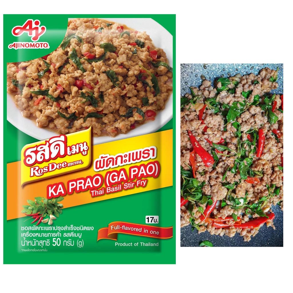RosDee Menu™ Kra Pao – Thai Holy Basil Stir-Fry Seasoning (50g)