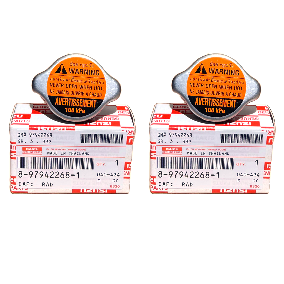 (2 Stk.) 8979422681 Original Kühlerverschlussdeckel Isuzu D-MAX Mu-X Mu-7 2003-2019