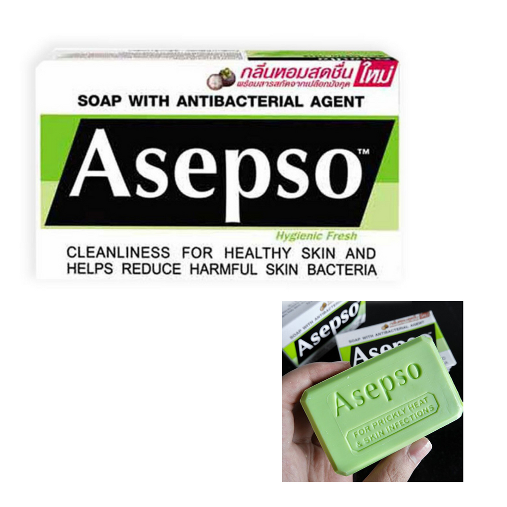 ASEPSO Antibakterielle Seife 80g – Hygienische Frische-Formel mit Mangostan-Extrakt | Antiseptische Hautpflege