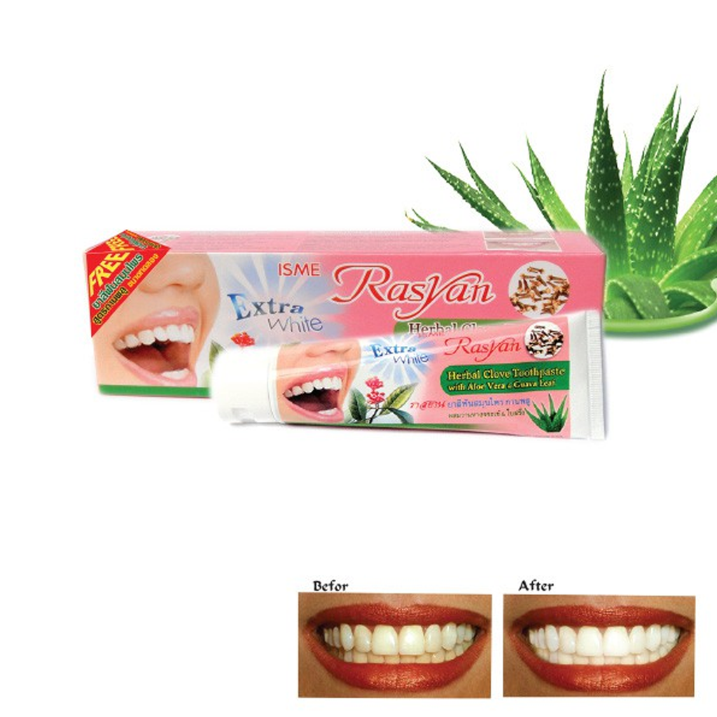 ラシヤン ハーバル歯磨き粉 100g – クローブ、アロエベラ、グアバ葉配合 | 美白＆口臭予防 | タイハーブ