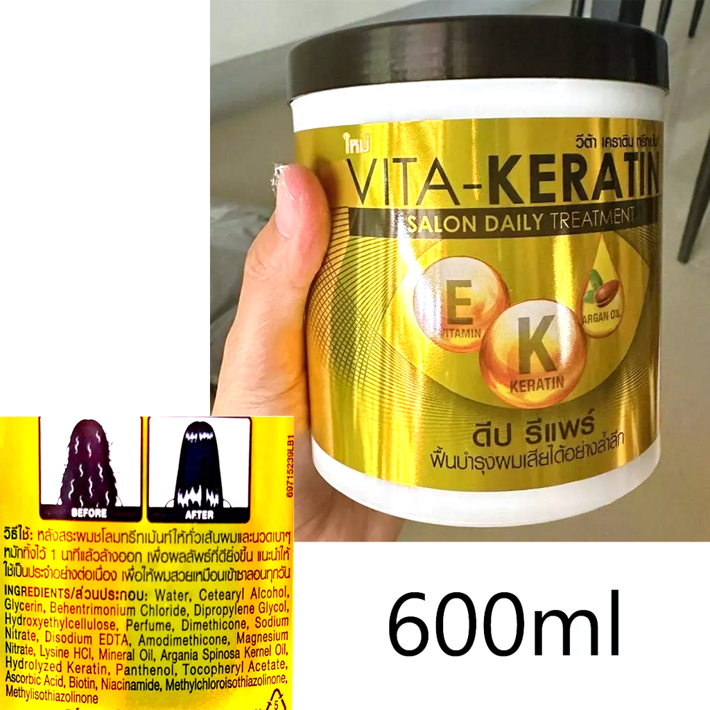 Vita Keratin Tiefenreparatur-Haarkur 600ml – Keratin & Vitamin für trockenes & strapaziertes Haar