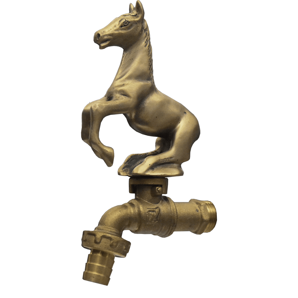 Horse Brass Faucet Tap – 1/2" Thread | Vintage Garden Spigot | Equestrian Design | Made in Thailand