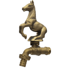 Horse Brass Faucet Tap – 1/2" Thread | Vintage Garden Spigot | Equestrian Design | Made in Thailand