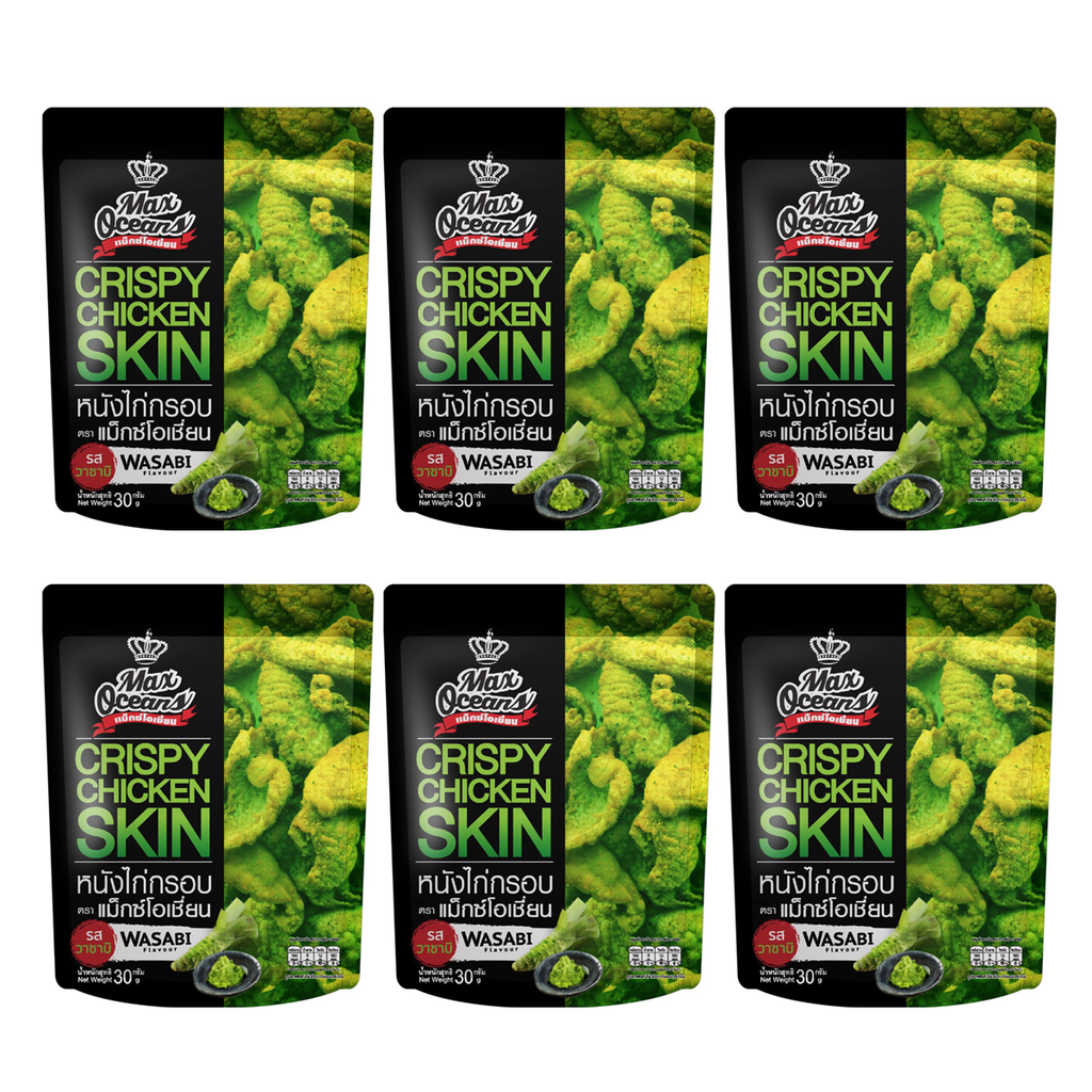 Crispy fried chicken skin snack , WASABI Flavor, 30 grams K
