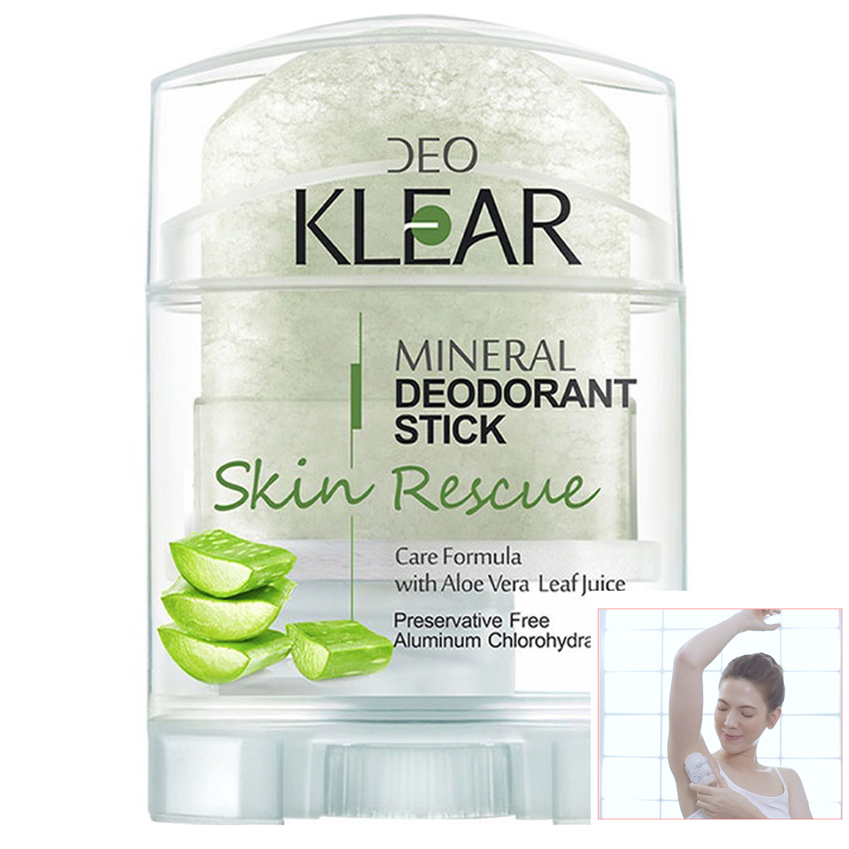 70g Deodorant Alum Stick Aloe Vera Leaf Juice extract Crystal K