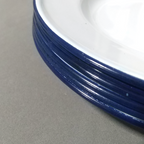 7" Enamel Dinnerware Plates White vintage enamelware dishes K