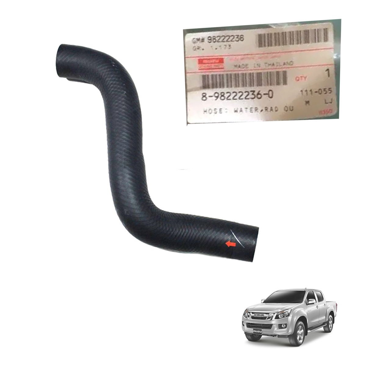 Isuzu D-Max 2014-15 #8982222360 Original unterer Wasserkühler Schlauch K