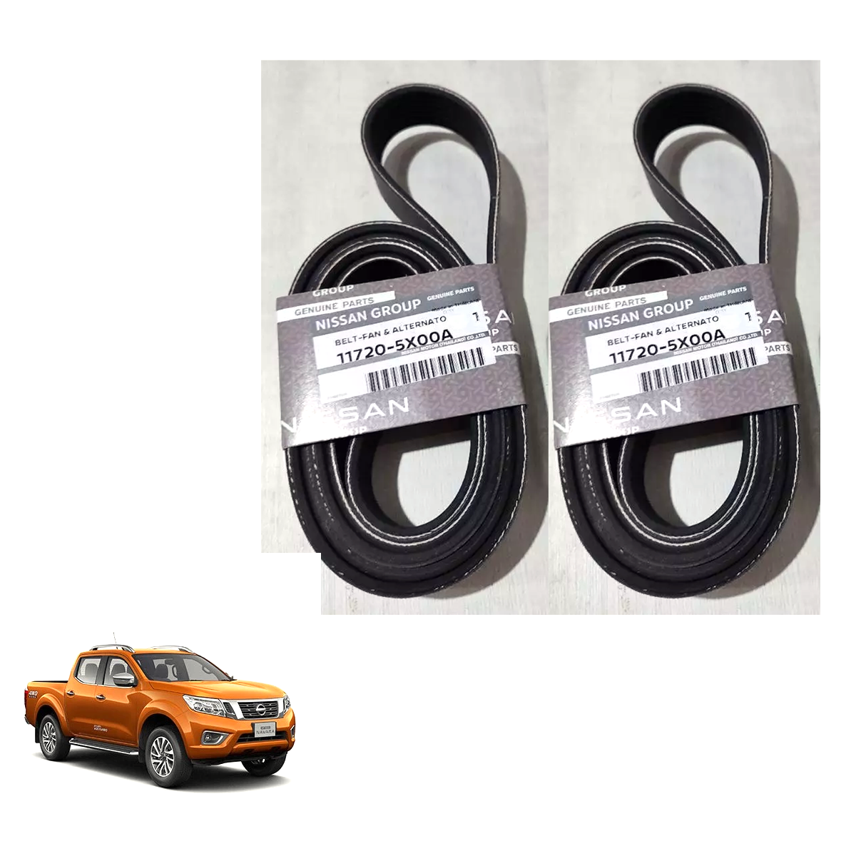 2個 11720-5X00A 日産純正 ベルト ファン＆オルタネーター ナバラ NP300 D23 YD25 L