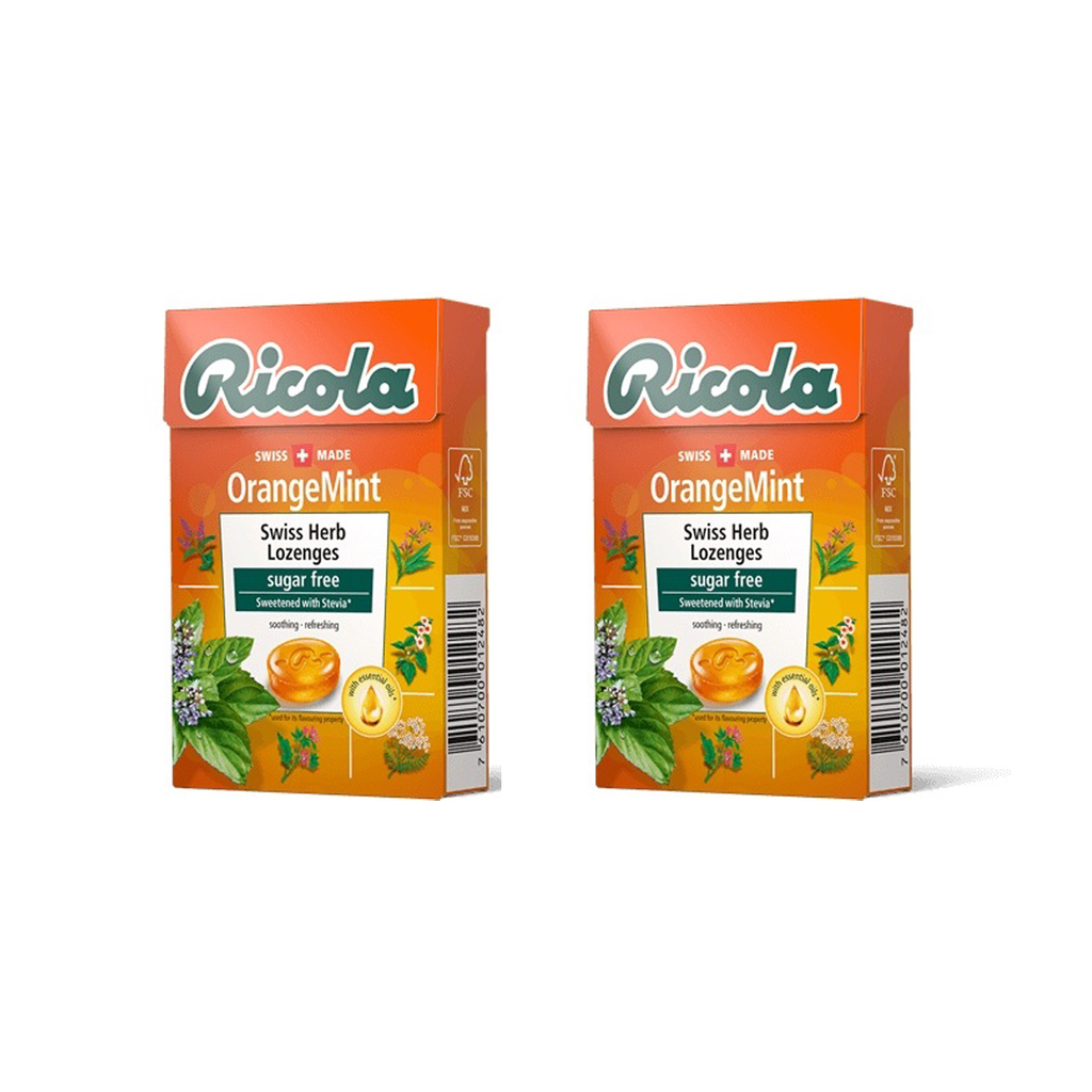Ricola Swiss Herb Candy Lozenges Sugar Free 40g – 6 Flavors | Orange Mint, Cranberry, Glacier Mint & More