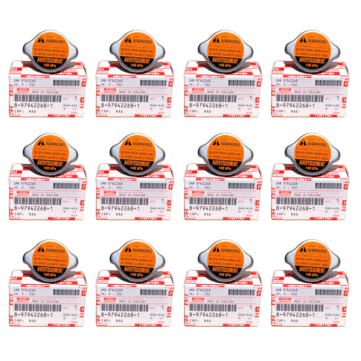 (12 Pcs) 8979422681 Genuine Radiator Cap Cover Isuzu D-MAX Mu-X Mu-7 2003-2019