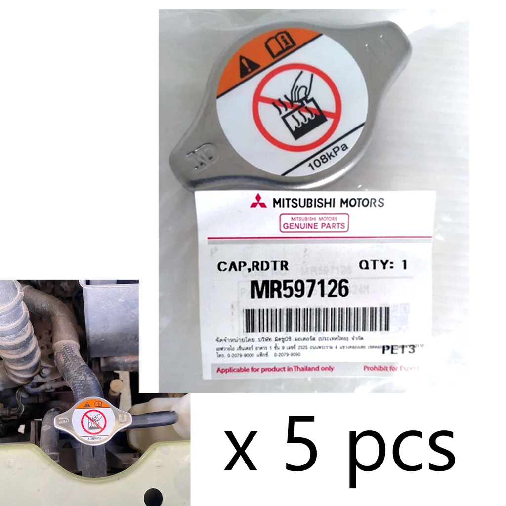 5pcs MR597126 Genuine Radiator Cap Cover Mitsubishi Mirage Triton Pajero L200 K