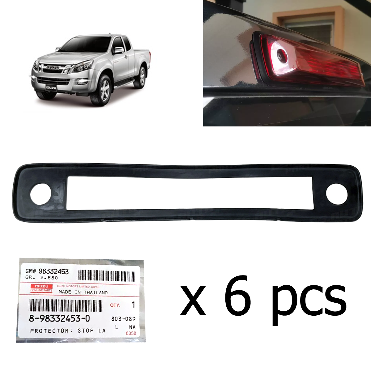 6 Stk. Bremslichtschutz Gummi Original ISUZU #8983324530 Dmax 2012-2019 K