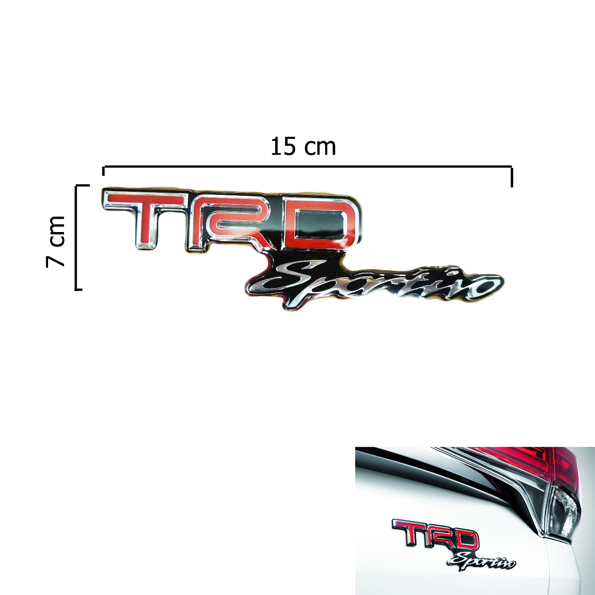 トヨタ用7 x 15 cm TRD Sportivoロゴエンブレムバッジ K