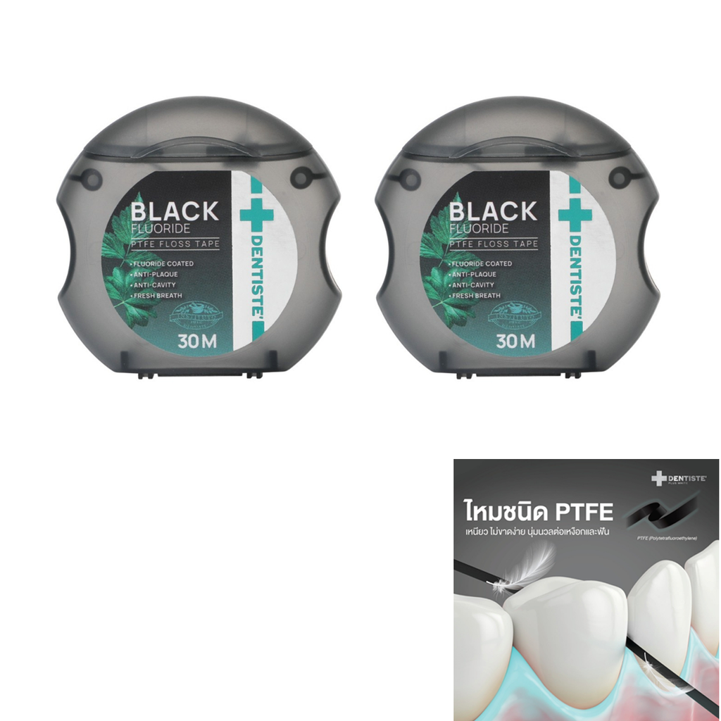 Dental Floss Dentiste Dental Black PTFE Floss Tape with Fluoride 30m K