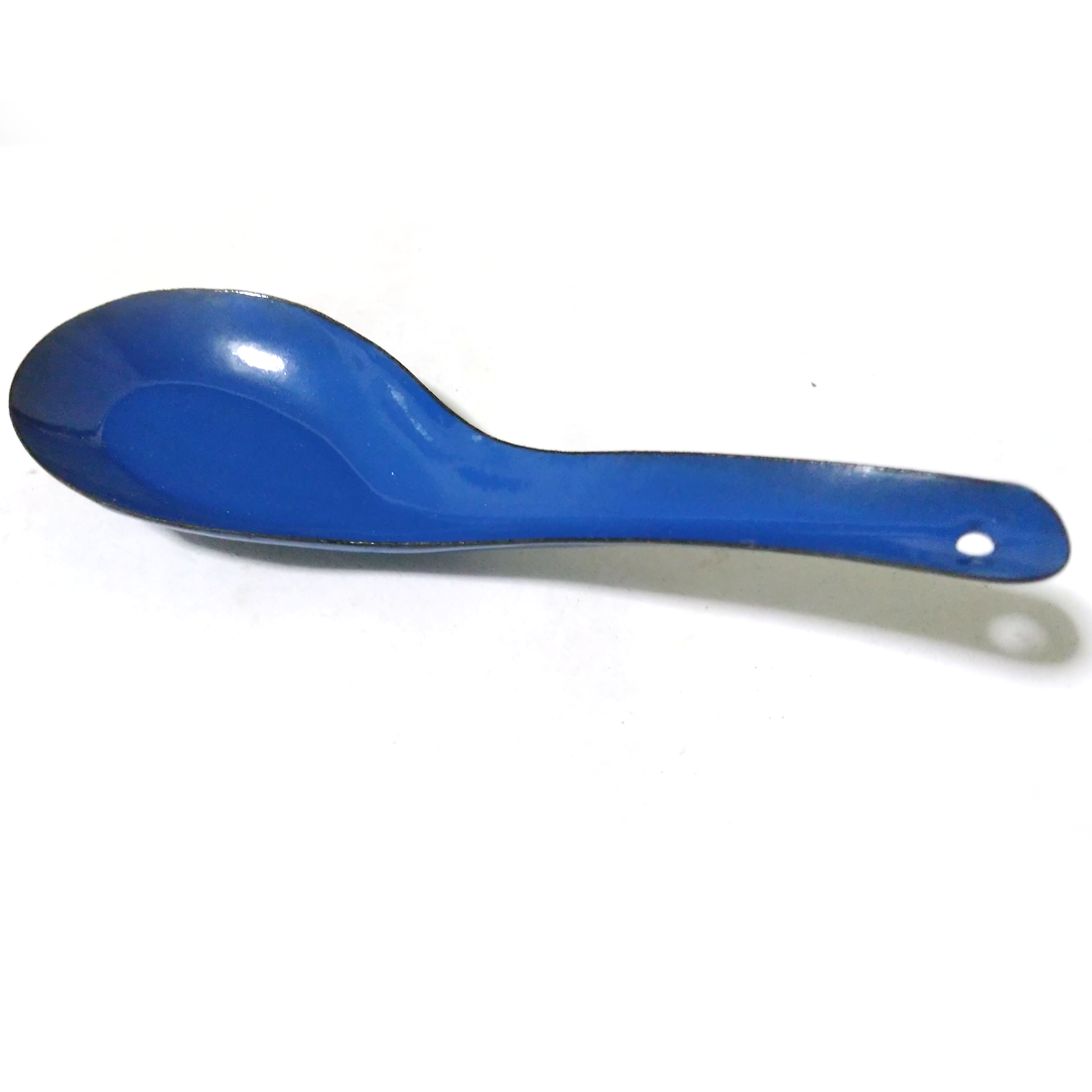 set 6 Pcs Blue enamel soup spoons Vintage camping cutlery enamelware japanese K