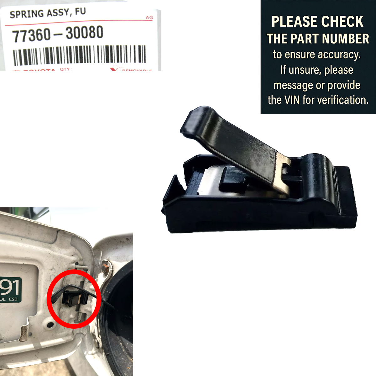 #7736030080 Fuel tank cap spring Genuine TOYOTA LAND CRUISER ALTIS CAMRY