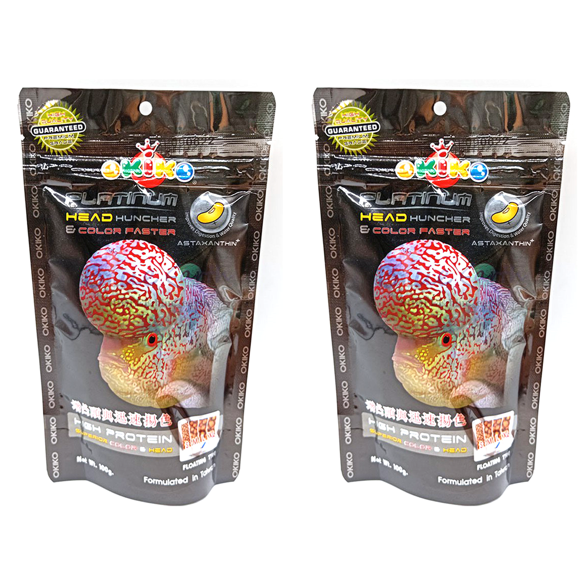 オキコ フラワーホーン専用フード 色揚げ＆頭部成長促進 (100g)