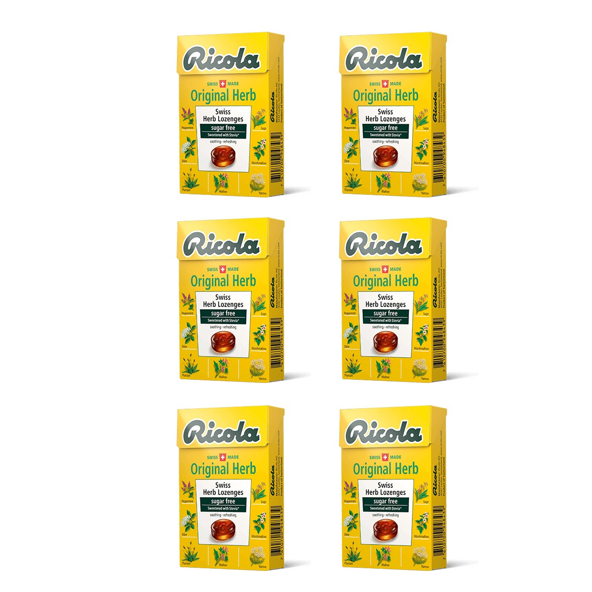 Ricola Swiss Herb Candy Lozenges Sugar Free 40g – 6 Flavors | Orange Mint, Cranberry, Glacier Mint & More