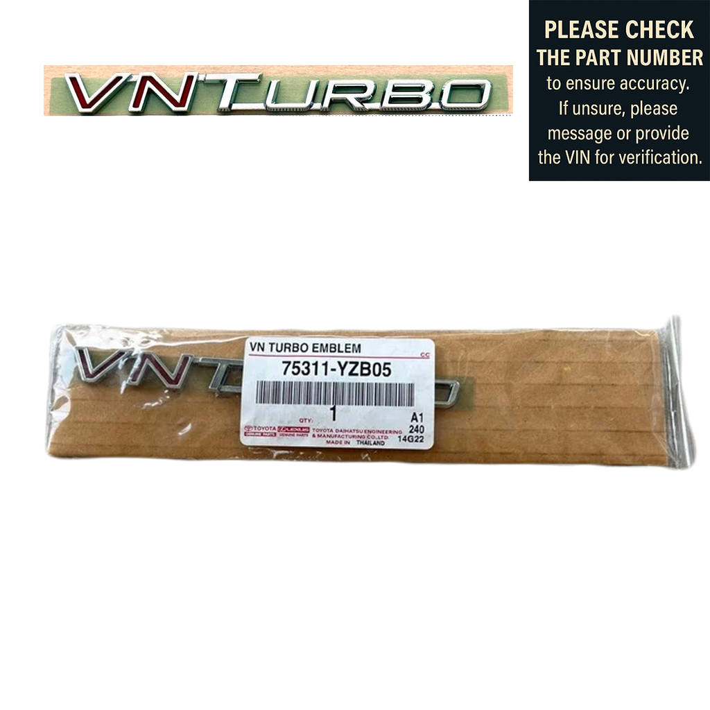 TOYOTA Genuine VN Turbo Door Emblem #75311-YZB05 – Hilux Vigo (2004–2011)